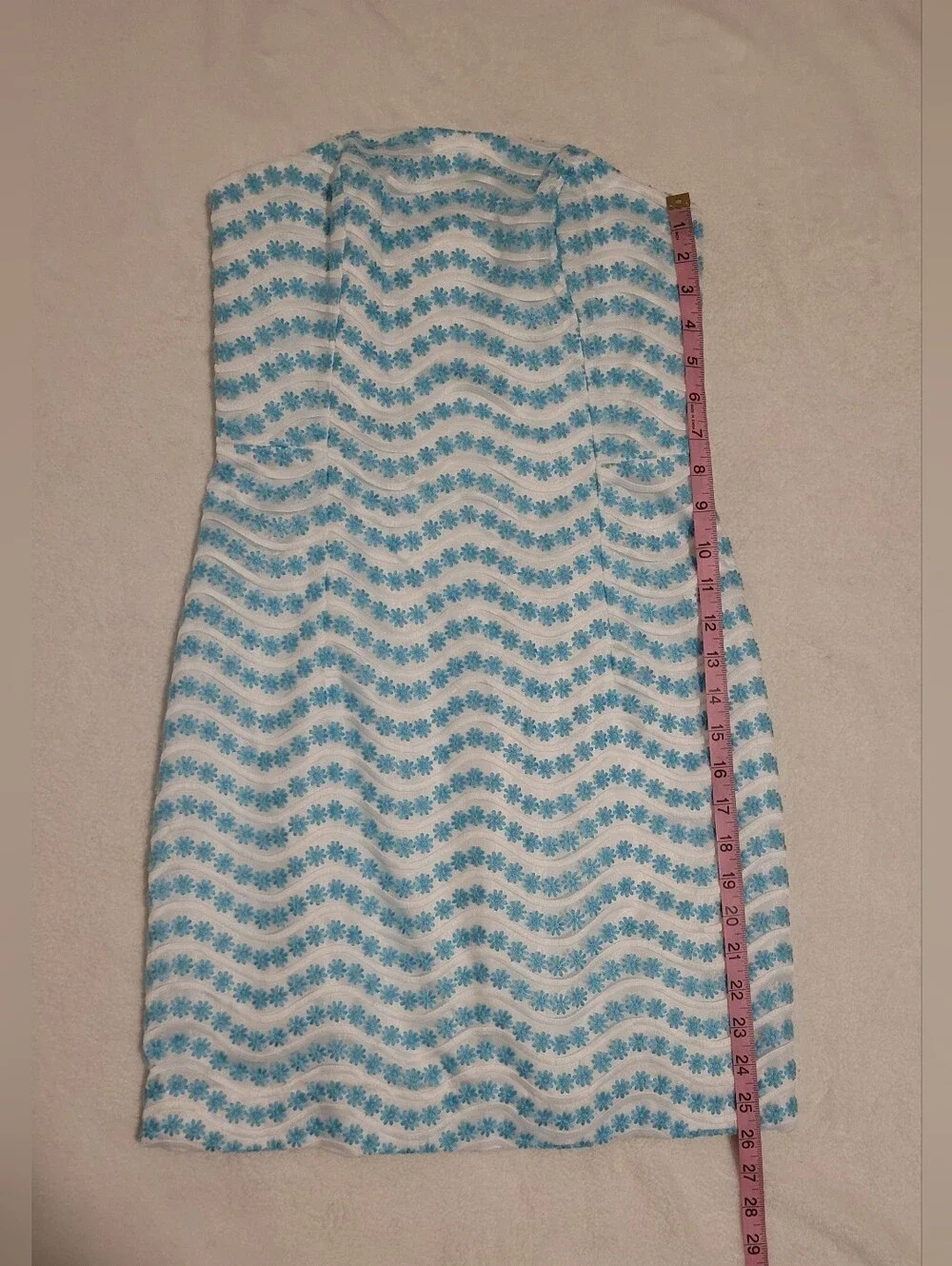 ​Lilly Pulitzer Leavens Strapless Dress in Shorely Blue Size 0 - Picture 12 of 15